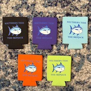 Pack of Five New Southern Tide Preppy Beer Can Koozie Holders